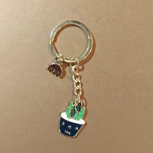 Cute Enamel Succulent Keychain